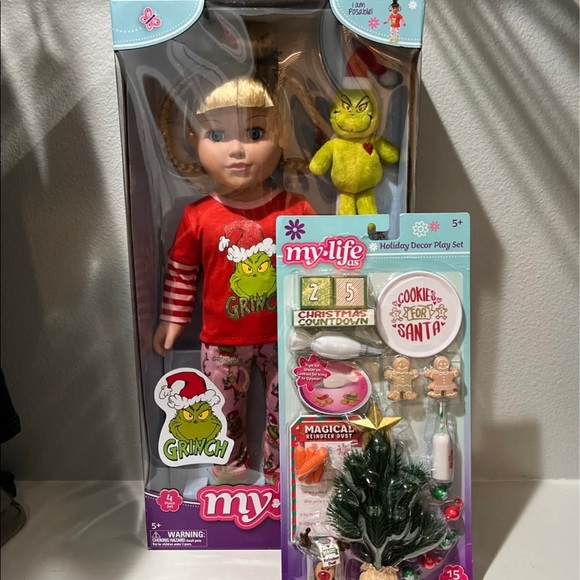 Mylife As Grinch Doll Blonde Cindy Lou Who W Light Up Grinch 65th